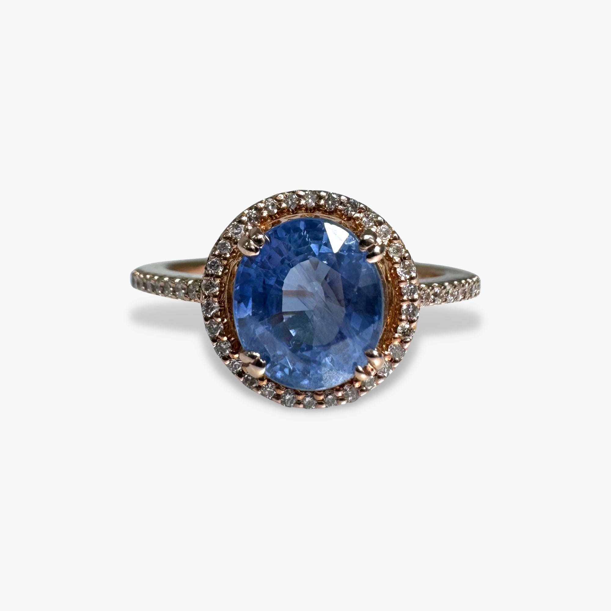 Blue fashion sapphire with rose gold