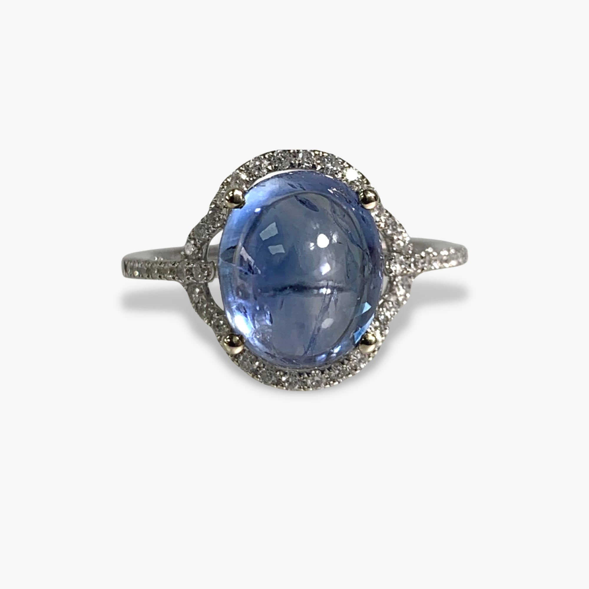 Blue sapphire cabochon on sale ring