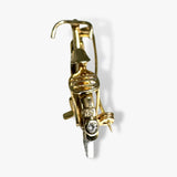 14k Yellow Gold Diamond Bicycle Vintage Brooch Back View