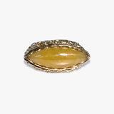14k Yellow Gold Marquise Cut Honey Jade Vintage Cocktail Ring
