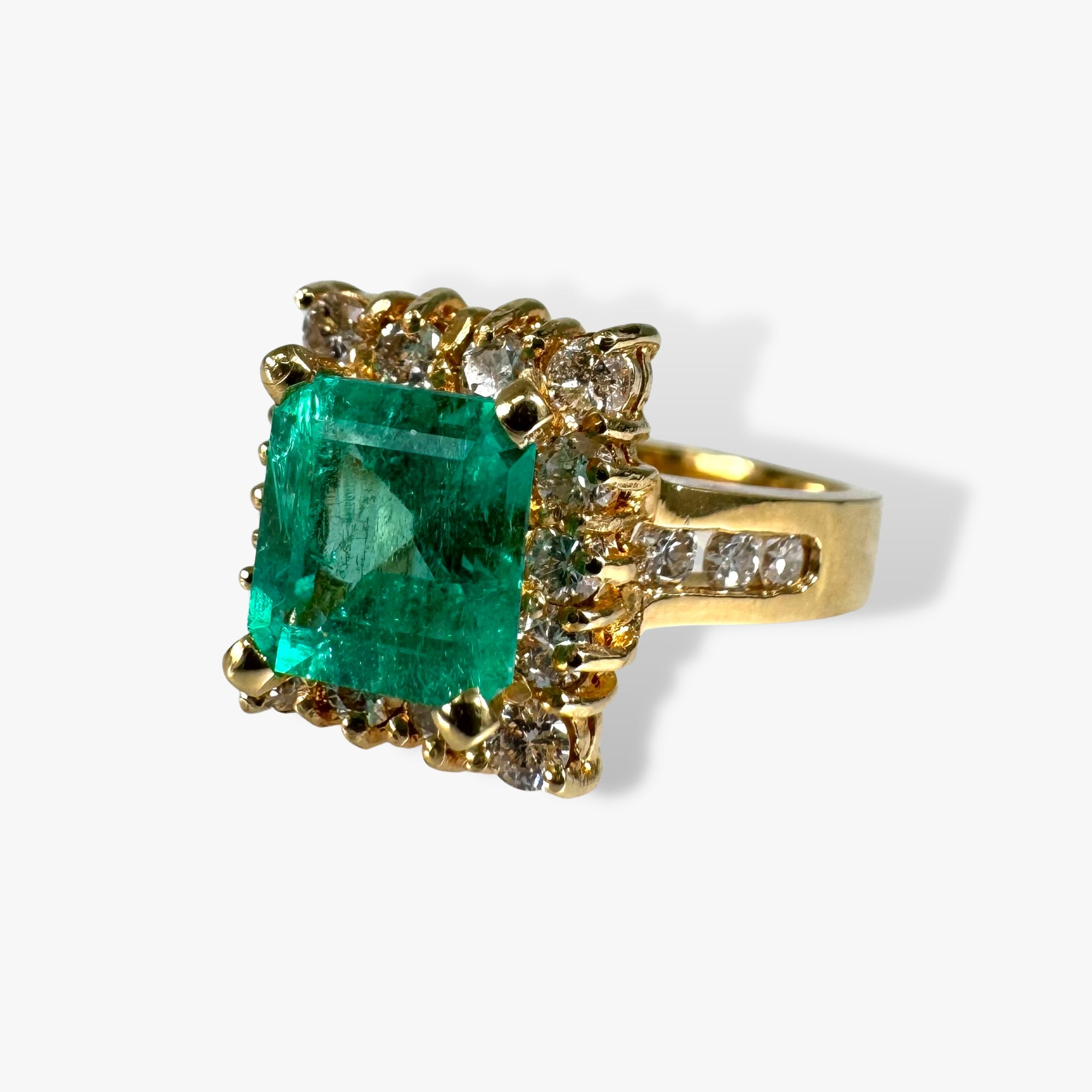 Asscher cut hot sale emerald ring